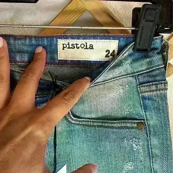 Pistola Jeans/ Pistola Denim Ripped Low Rise Distressed Skinny - Picture 3 of 5